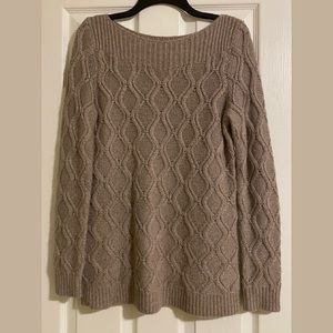 LOFT Taupe Cable Sweater